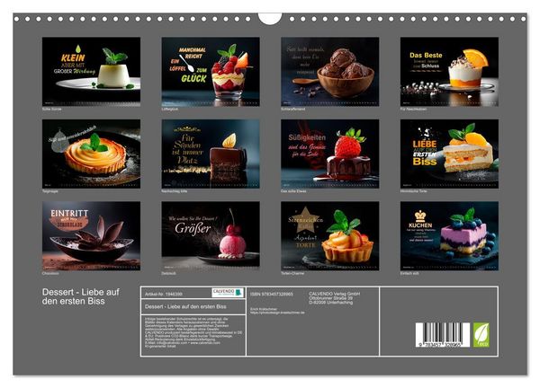 Produktbild: Dessert - Liebe auf den ersten Biss (Wandkalender 2026 DIN A3 quer), CALVENDO Monatskalender
