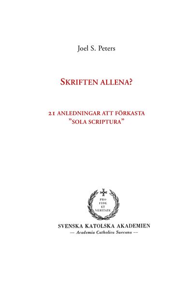 Produktbild: Skriften allena?