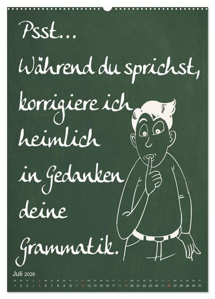 Produktbild: Coole Lehrerspr&uuml;che (Wandkalender 2026 DIN A2 hoch), CALVENDO Monatskalender