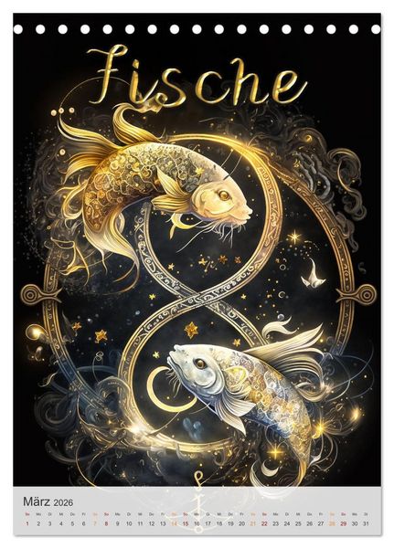 Produktbild: Fantasievolle Sternzeichen (Tischkalender 2026 DIN A5 hoch), CALVENDO Monatskalender