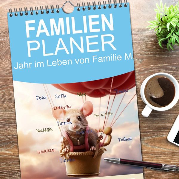 Produktbild: Familienplaner 2026 - Ein Jahr im Leben von Familie Maus mit 5 Spalten (Wandkalender, 21 x 45 cm) CALVENDO