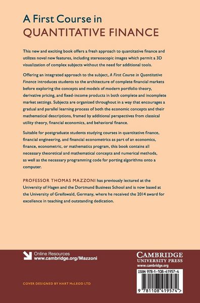 Produktbild: A First Course in Quantitative Finance