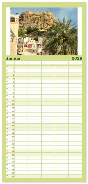Produktbild: Familienplaner 2026 - Alicante - Benidorm - Calp mit 5 Spalten (Wandkalender, 21 x 45 cm) CALVENDO