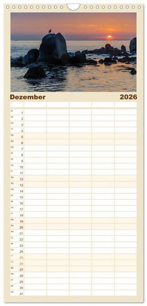 Produktbild: Familienplaner 2026 - Bretagne - Bilder einer K&uuml;stenlandschaft mit 5 Spalten (Wandkalender, 21 x 45 cm) CALVENDO