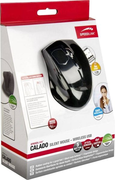 SPEEDLINK CALADO Silent Mouse - Wireless USB, rubber-black