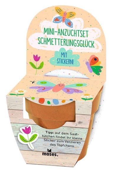 Produktbild: Mini-Anzuchtset mit Stickern Fr&uuml;hlingswiese
