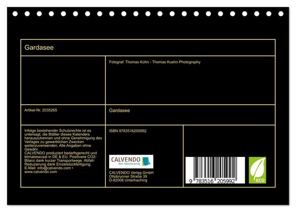 Produktbild: Gardasee (Tischkalender 2026 DIN A5 quer), CALVENDO Monatskalender