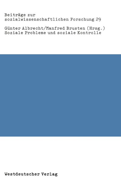 Produktbild: Soziale Probleme und soziale Kontrolle