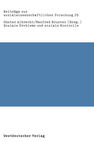 Produktbild: Soziale Probleme und soziale Kontrolle