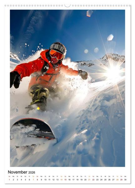 Produktbild: Snowboarden - coole Tage (Wandkalender 2026 DIN A2 hoch), CALVENDO Monatskalender