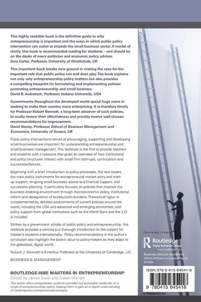 Produktbild: Entrepreneurship, Small Business and Public Policy