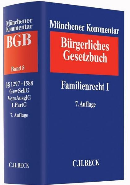 Produktbild: M&uuml;nchener Kommentar zum B&uuml;rgerlichen Gesetzbuch Bd. 8: Familienrecht I