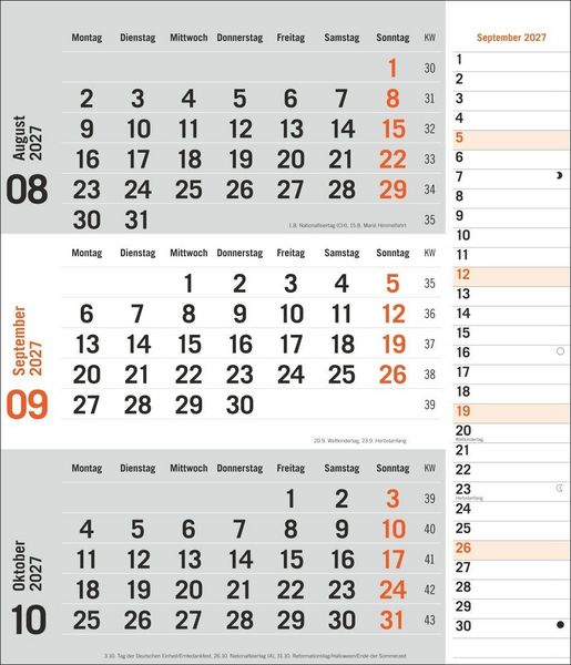 Produktbild: times&more 3-Monatsplaner, orange 2027