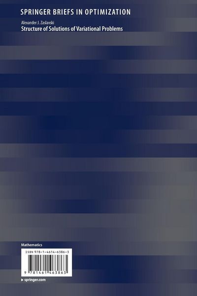 Produktbild: Structure of Solutions of Variational Problems