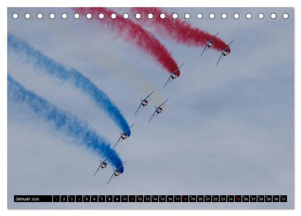 Produktbild: Augenblicke in der Luft: Patrouille de France (Tischkalender 2026 DIN A5 quer), CALVENDO Monatskalender