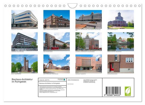 Produktbild: Bauhaus-Architektur im Ruhrgebiet (Wandkalender 2027 DIN A4 quer), CALVENDO Monatskalender
