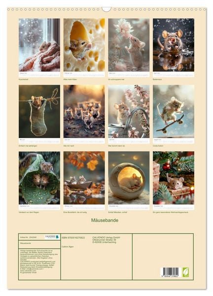 Produktbild: M&auml;usebande (Wandkalender 2026 DIN A2 hoch), CALVENDO Monatskalender