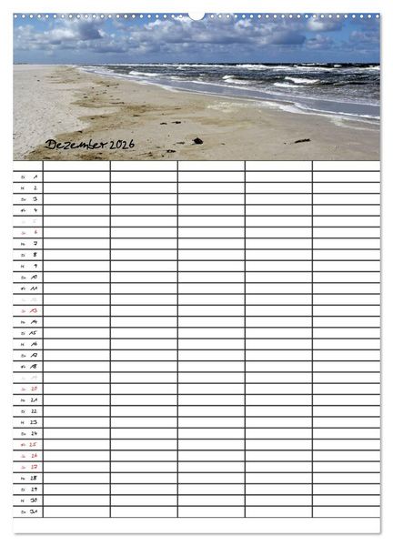 Produktbild: Urlaubsparadies Amrum / Familienplaner (hochwertiger Premium Wandkalender 2026 DIN A2 hoch), Kunstdruck in Hochglanz