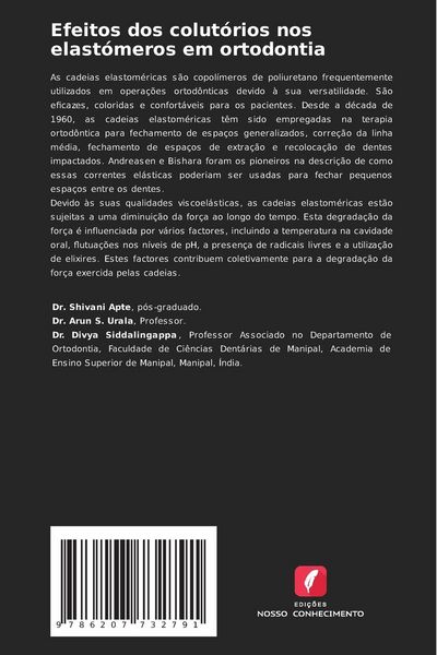 Produktbild: Efeitos dos colut&oacute;rios nos elast&oacute;meros em ortodontia
