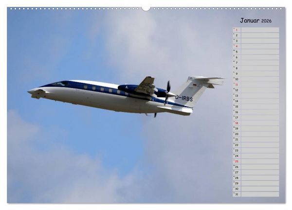 Produktbild: Flugzeuge &ndash; Starts und Landeanfl&uuml;ge Geburtstagsplaner (hochwertiger Premium Wandkalender 2026 DIN A2 quer), Kunstdruck in Hochglanz