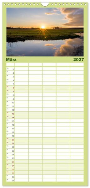 Produktbild: Familienplaner 2027 - Romantisches Wegberg mit 5 Spalten (Wandkalender, 21 x 45 cm) CALVENDO