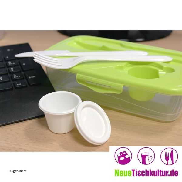 Produktbild: neuetischkultur Frischhaltedose mit Besteck 2 St&uuml;ck Easylunch