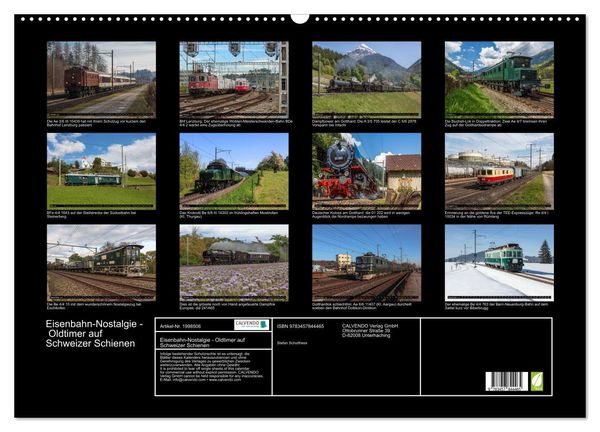 Produktbild: Eisenbahn-Nostalgie - Oldtimer auf Schweizer Schienen (Wandkalender 2026 DIN A2 quer), CALVENDO Monatskalender