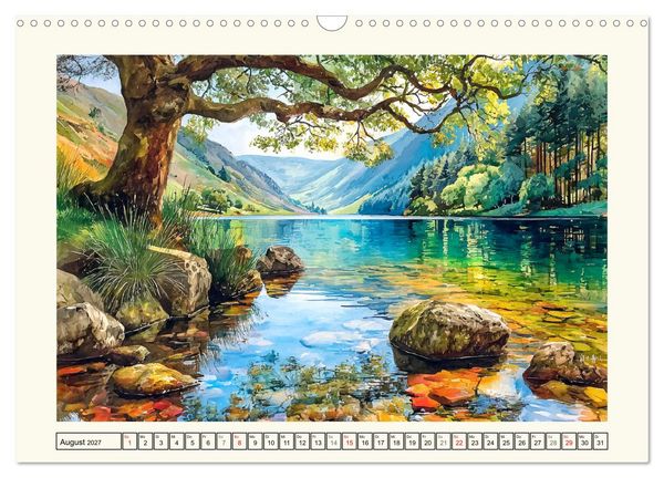 Produktbild: Irland. K&uuml;nstlerische Aquarelle zwischen K&uuml;ste und Hochland (Wandkalender 2027 DIN A3 quer), CALVENDO Monatskalender