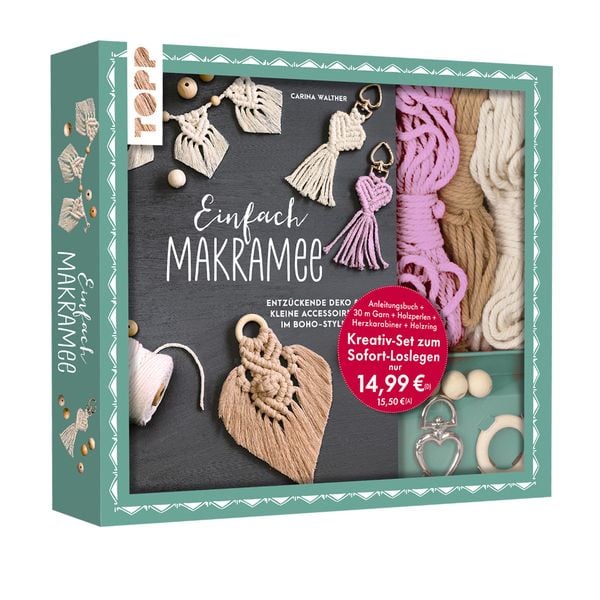 Produktbild: Kreativ-Set Einfach Makramee. Mit Anleitungsbuch und Material