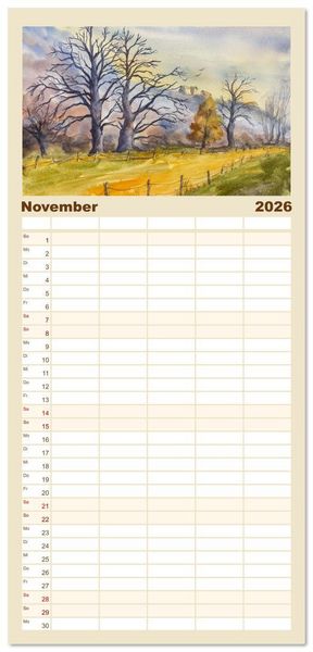 Produktbild: Familienplaner 2026 - Dresden und das Elbtal - Ein Aquarellkalender von Claudia Pinkau mit 5 Spalten (Wandkalender, 21 x 45 cm) CALVENDO