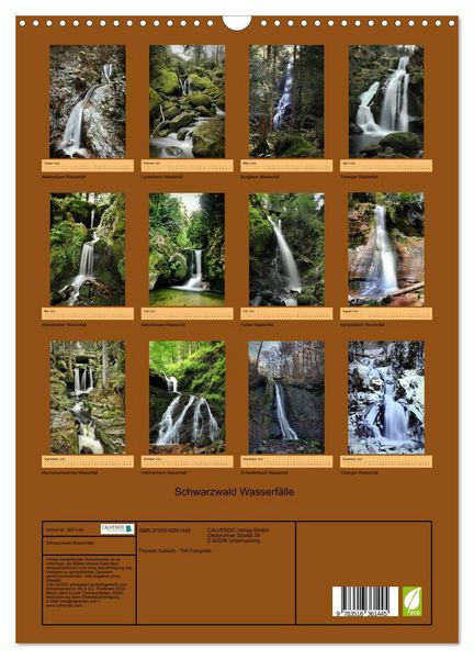 Produktbild: Schwarzwald Wasserf&auml;lle (Wandkalender 2026 DIN A3 hoch), CALVENDO Monatskalender