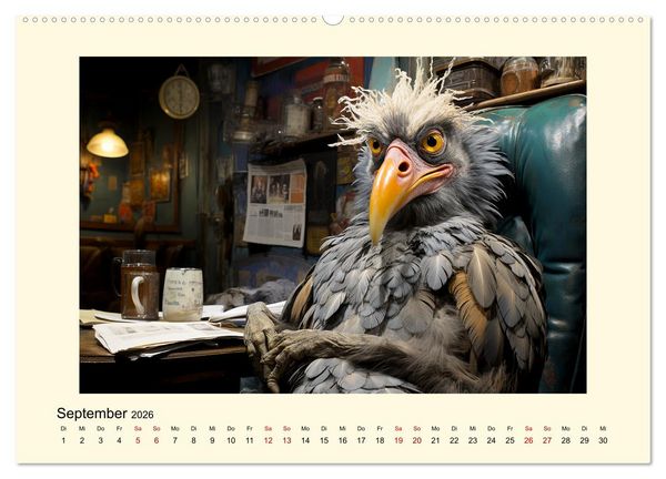 Produktbild: Verr&uuml;ckte H&uuml;hner (hochwertiger Premium Wandkalender 2026 DIN A2 quer), Kunstdruck in Hochglanz