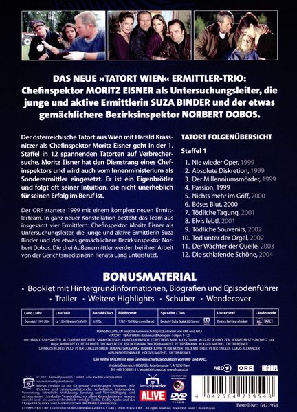 Produktbild: Tatort Team Wien - Inspektor Eisner ermittelt - Staffel 1 (Folgen 1 - 12) [6 DVDs]