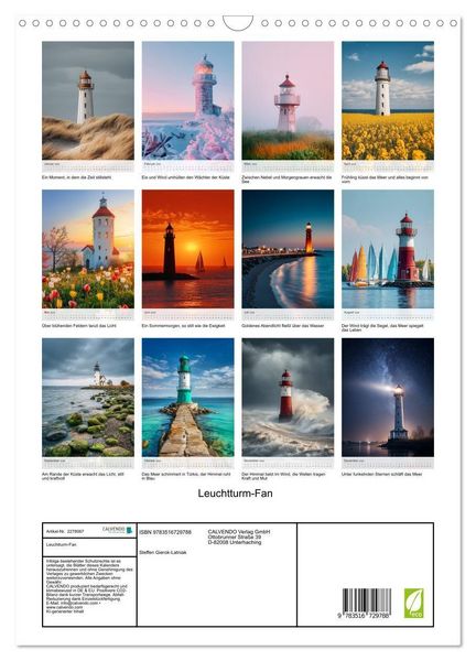 Produktbild: Leuchtturm-Fan (Wandkalender 2026 DIN A3 hoch), CALVENDO Monatskalender