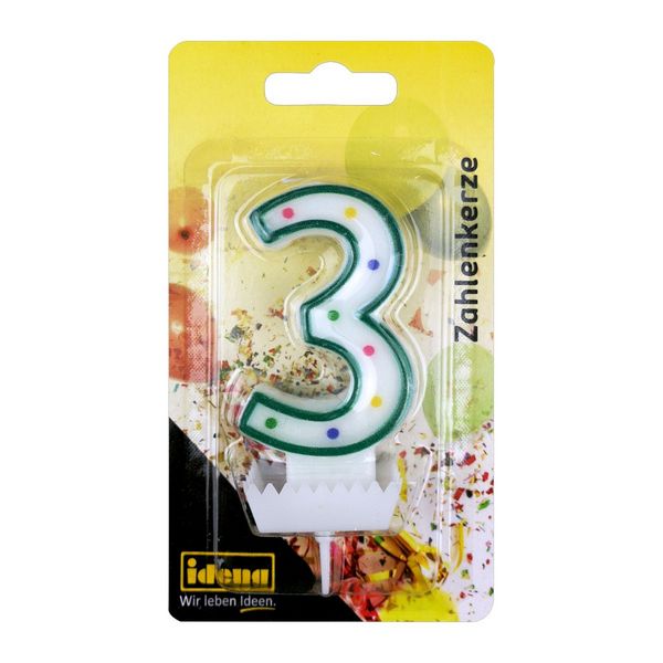 Produktbild: Idena Zahlenkerze 3 gr&uuml;n