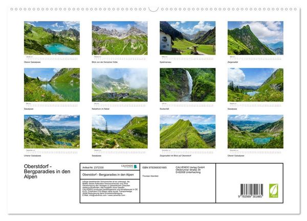 Produktbild: Oberstdorf - Bergparadies in den Alpen (hochwertiger Premium Wandkalender 2027 DIN A2 quer), Kunstdruck in Hochglanz
