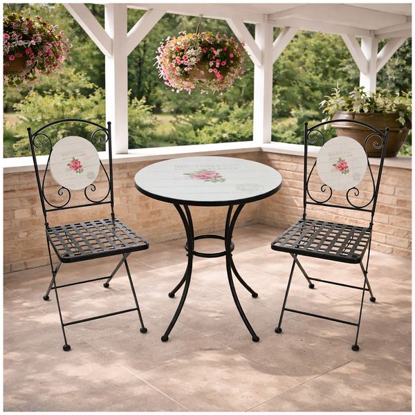 HTI-Living Gartentisch und 2 Stühle Celia Bienvenue Gartentisch und 2 Stühle Celia Bienvenue