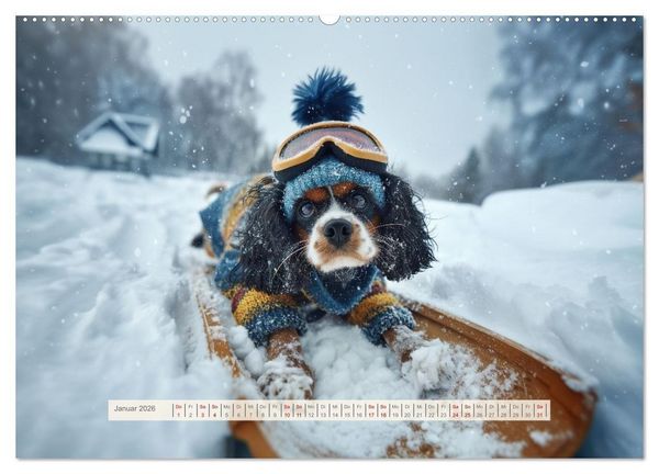 Produktbild: Cavalier King Charles Spaniel. Die lustigsten Cavalier Momente des Jahres. (Wandkalender 2026 DIN A2 quer), CALVENDO Monatskalender