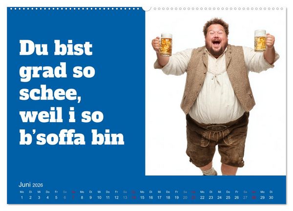Produktbild: Bayerisch flirten, Gspusi! Bayern Kalender mit Dialekt und Mundart (Wandkalender 2026 DIN A2 quer), CALVENDO Monatskalender