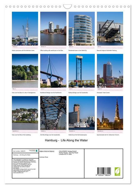 Produktbild: Hamburg - Life Along the Water (Wall Calendar 2027 DIN A3 portrait), CALVENDO 12 Month Wall Calendar