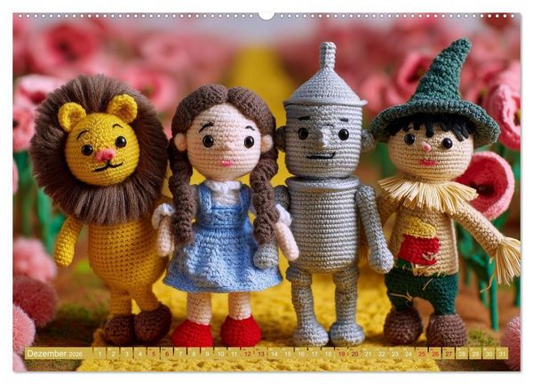 Produktbild: Amigurumi Erz&auml;hlzauber. Fantastische Geschichten als H&auml;kelkunst inszeniert (hochwertiger Premium Wandkalender 2026 DIN A2 quer), Kunstdruck in Hochglanz