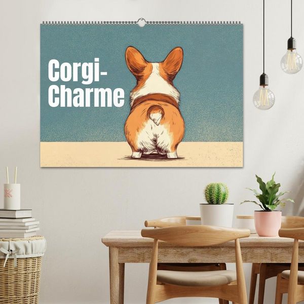 Produktbild: Corgi-Charme (Wandkalender 2027 DIN A2 quer), CALVENDO Monatskalender