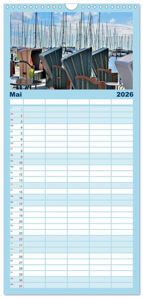Produktbild: Familienplaner 2026 - Heiligenhafen immer wieder mit 5 Spalten (Wandkalender, 21 x 45 cm) CALVENDO