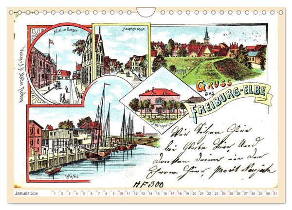 Produktbild: Gru&szlig; aus Freiburg an der Elbe (Wandkalender 2026 DIN A4 quer), CALVENDO Monatskalender