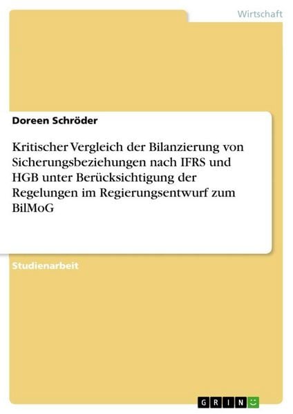Produktbild: Kritischer Vergleich der Bilanzierung von Sicherungsbeziehungen nach IFRS und HGB unter Ber&uuml;cksichtigung der Regelungen