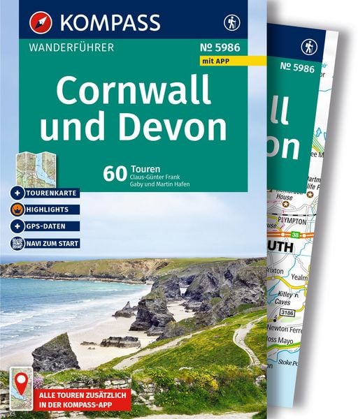 KOMPASS Wanderführer Cornwall und Devon, 60 Touren mit Extra-Tourenkarte, Taschenbuch von Claus-Günther Frank , Gaby und Martin Hafen, Kompass-Karten,