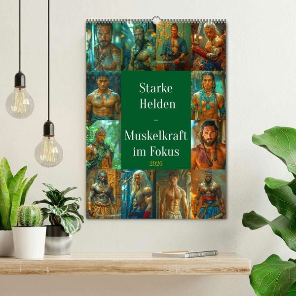 Produktbild: Starke Helden - Muskelkraft im Fokus (Wandkalender 2026 DIN A2 hoch), CALVENDO Monatskalender