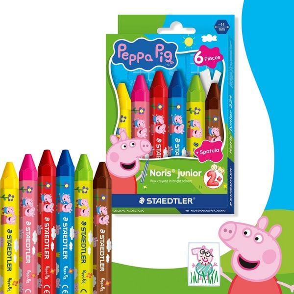 Produktbild: Wachsmalstift Noris&reg; junior Peppa Pig - Wachsmalkreide im 6 Etui Noris&reg; junior 224