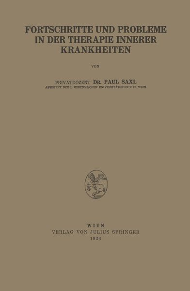 Produktbild: Fortschritte und Probleme in der Therapie Innerer Krankheiten