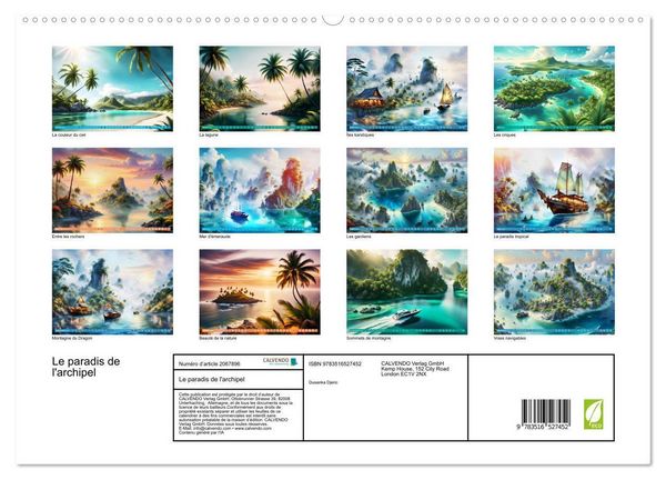 Produktbild: Le paradis de l'archipel (Calendrier mural 2026 DIN A2 vertical) calendrier de bureau